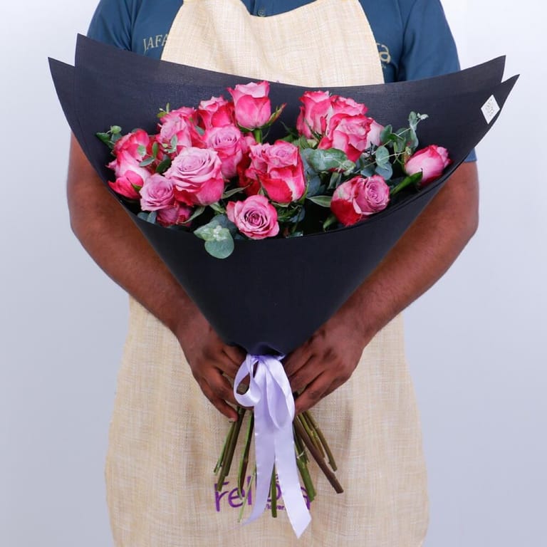 21 Deep Purple Roses Bouquet-A287 - Image 1