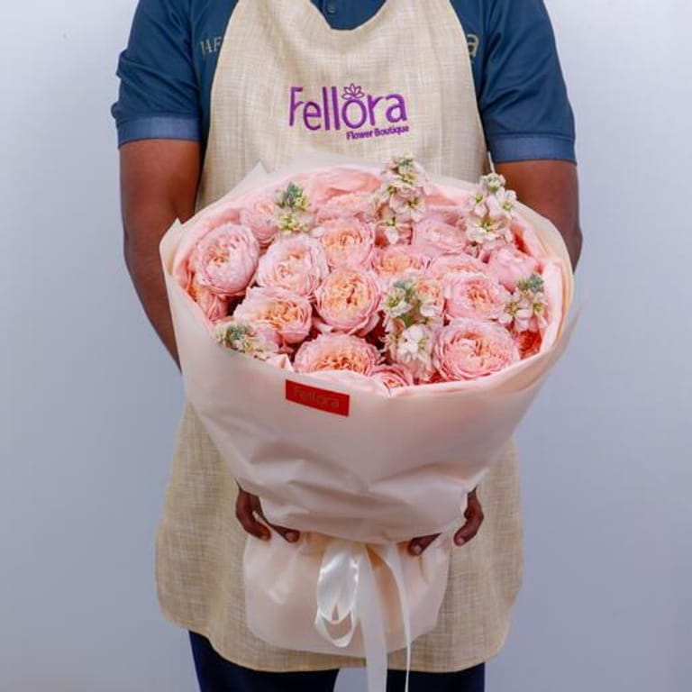 15 Julietta Peony Roses Bouquet-A292 - Image 1