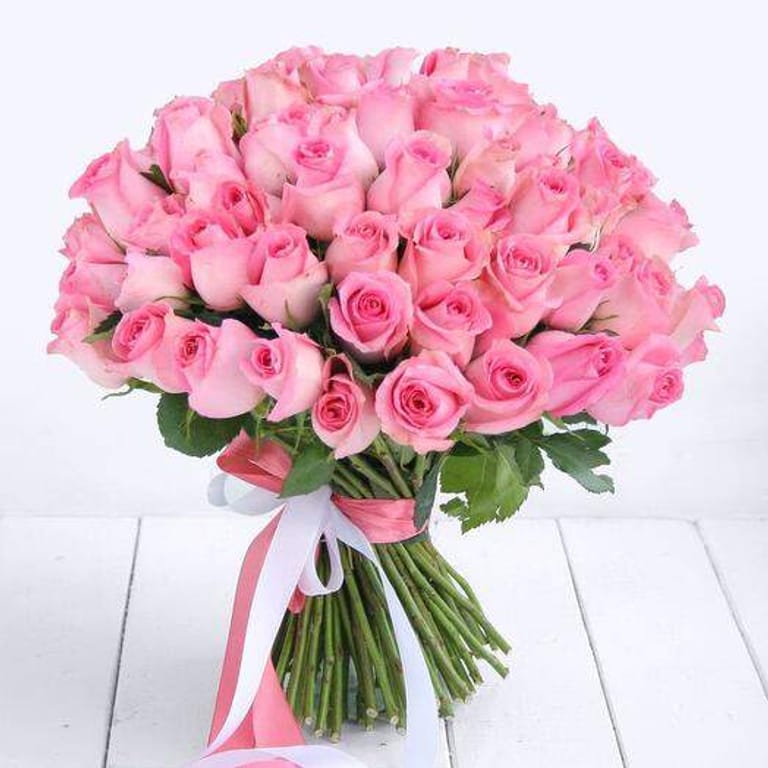 101 Pink Roses Hand Tied Bouquet-A324 - Image 1