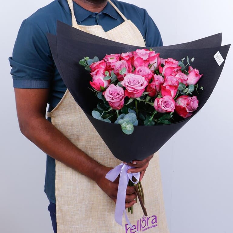 21 Deep Purple Roses Bouquet-A287 - Image 4