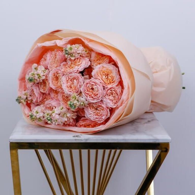 15 Julietta Peony Roses Bouquet-A292 - Image 2