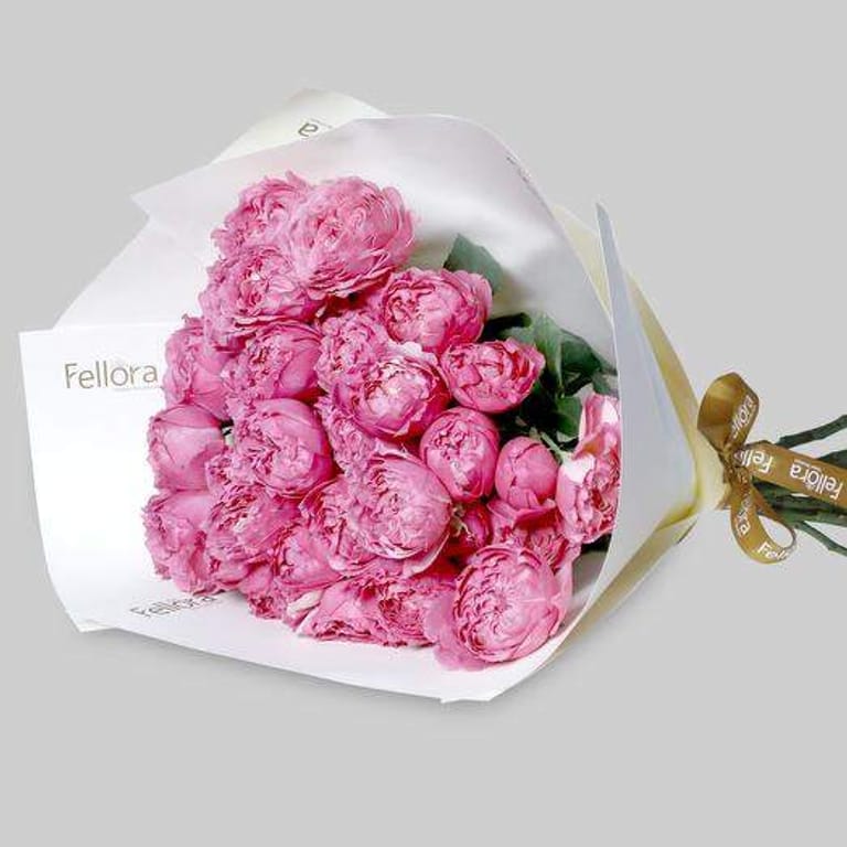 11 Cerise Garden Peony Roses Bouquet-A309 - Image 2