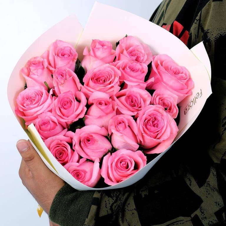 21 Pink Roses Bouquet-A314 - Image 1