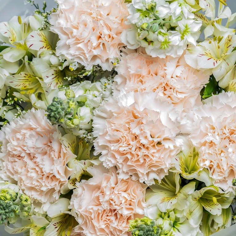 Carnation White Alstroemeria Bouquet-A303 - Image 4