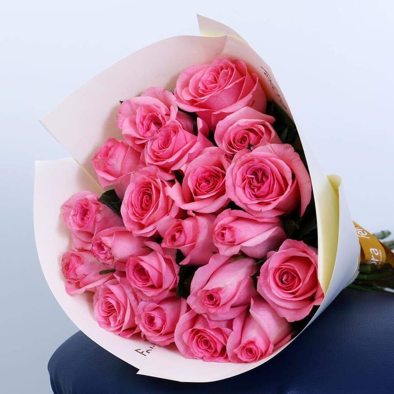 21 Pink Roses Bouquet-A314 - Image 3