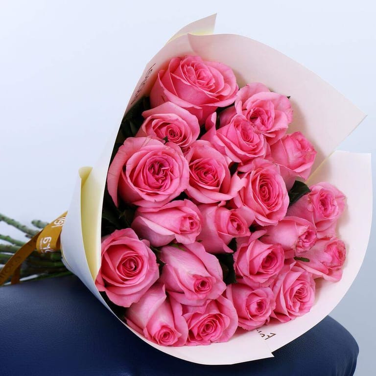 21 Pink Roses Bouquet-A314 - Image 4