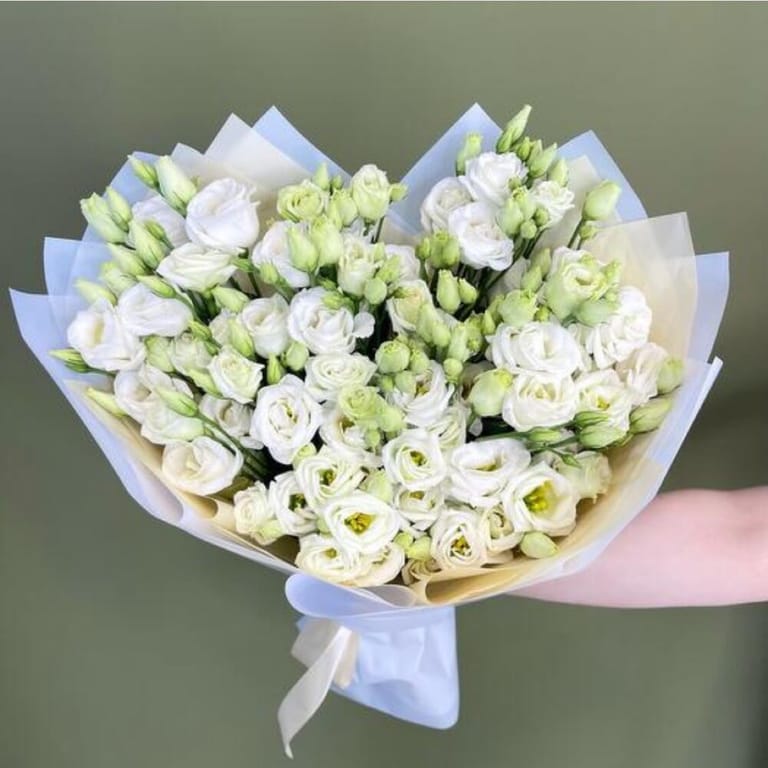 25 White Lisianthus Mono Bouquet-A317 - Image 5