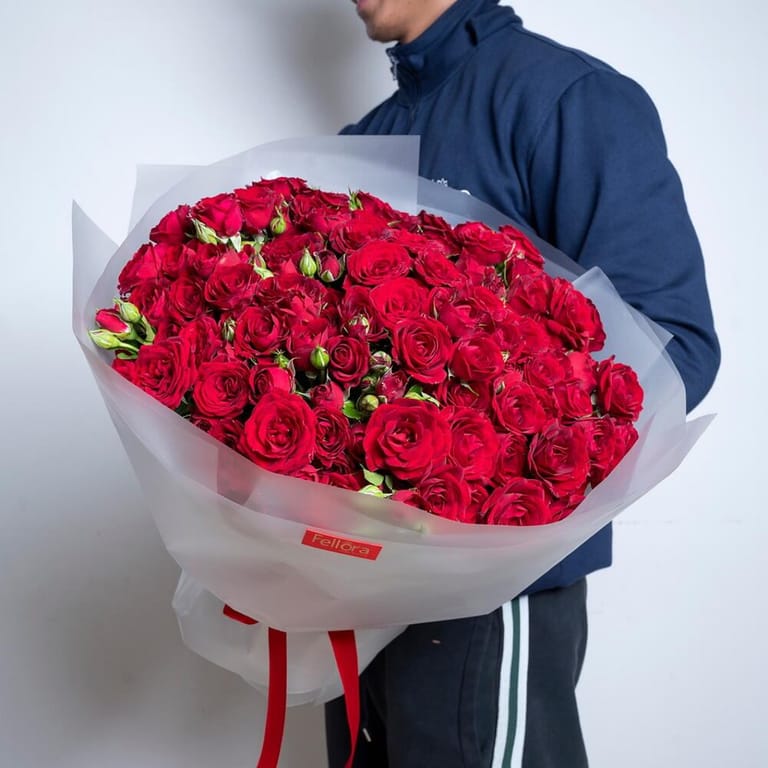 51 Red Spray Roses Bouquet-A415 - Image 1