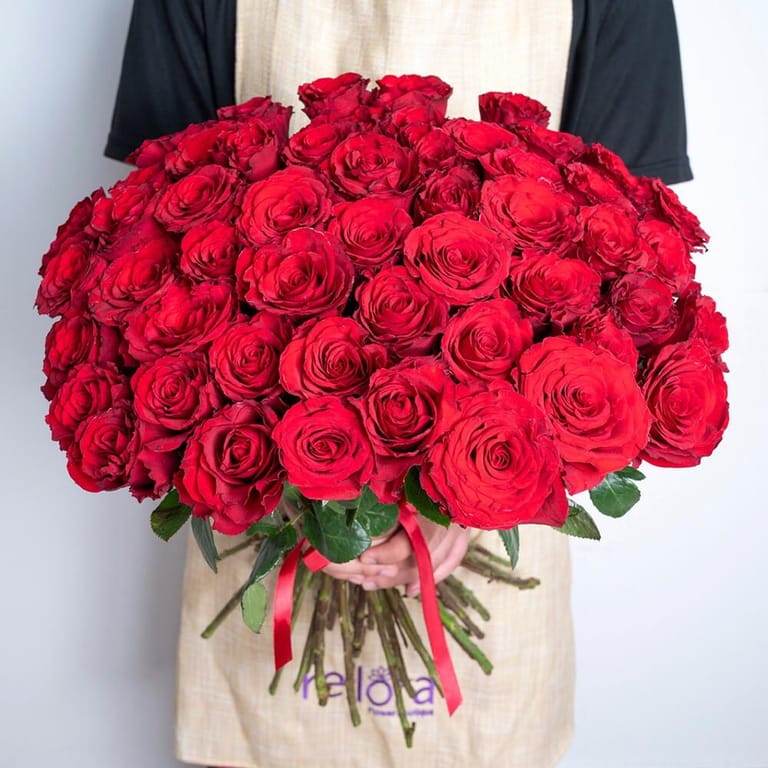 51 Red Roses Hand-Tied Luxury Bouquet-A411 - Image 2
