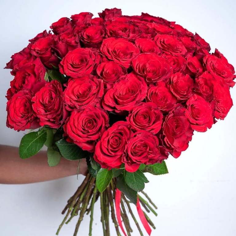 51 Red Roses Hand-Tied Luxury Bouquet-A411 - Image 3