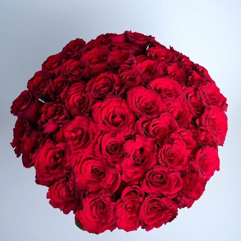 51 Red Roses Luxury Glass Vase Arrangement-A424 - Image 3