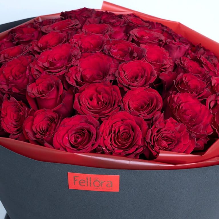 51 Premium Red Roses Luxury Mono Bouquet-A437 - Image 3