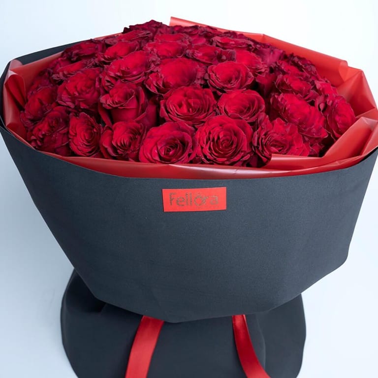 51 Premium Red Roses Luxury Mono Bouquet-A437 - Image 4
