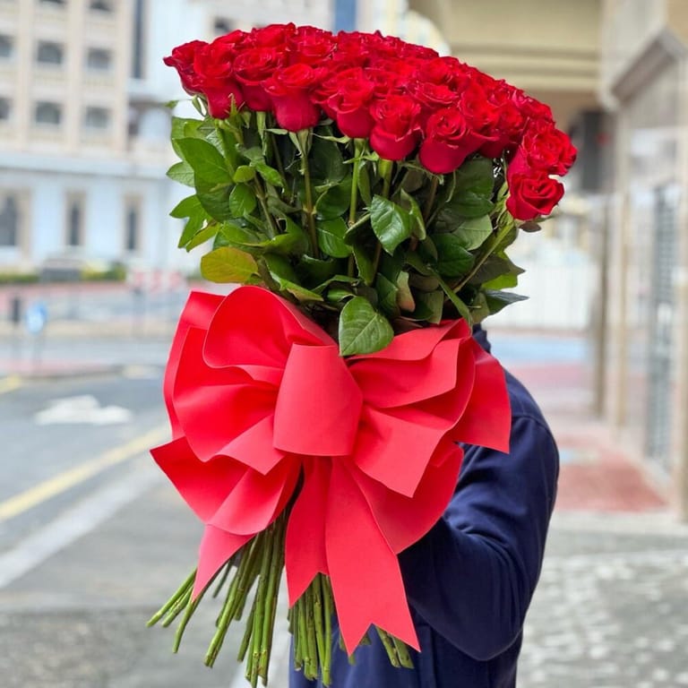 51 Red Roses Hand Tied Luxury Bouquet-A450 - Image 1