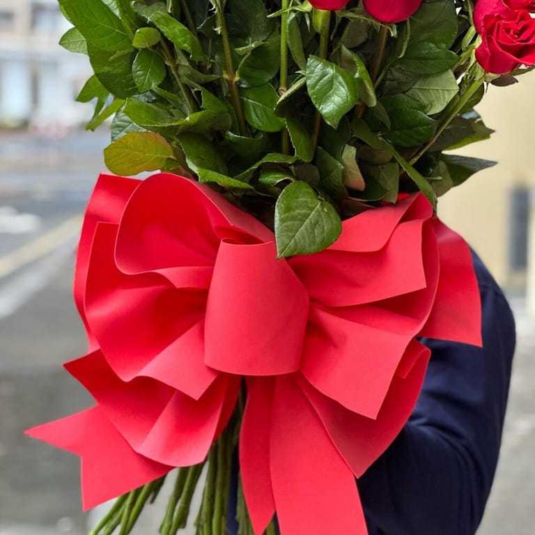 51 Red Roses Hand Tied Luxury Bouquet-A450 - Image 3