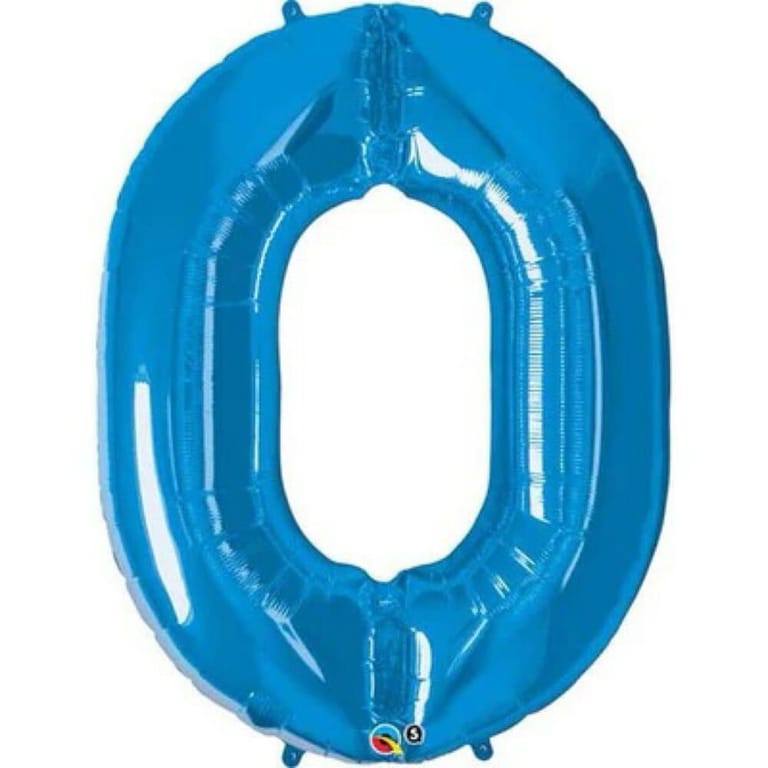 Blue Number 0 Helium Foil Balloon-A521 - Image 1