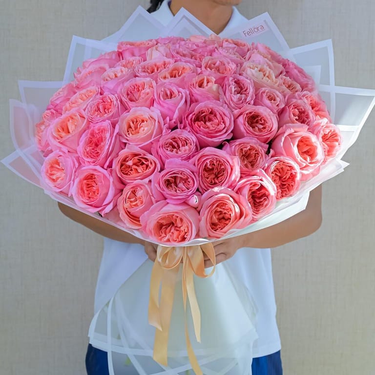 51 Pink Expression Luxury Garden Rose Bouquet-A601 - Image 2
