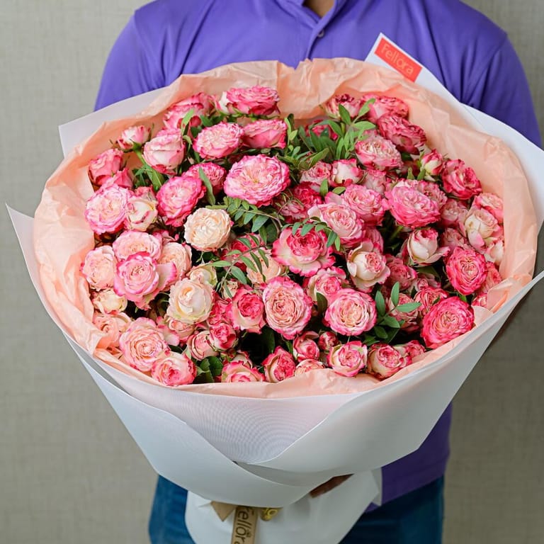 15 Sunset Garden Spray Rose Luxury Bouquet-A608 - Image 1