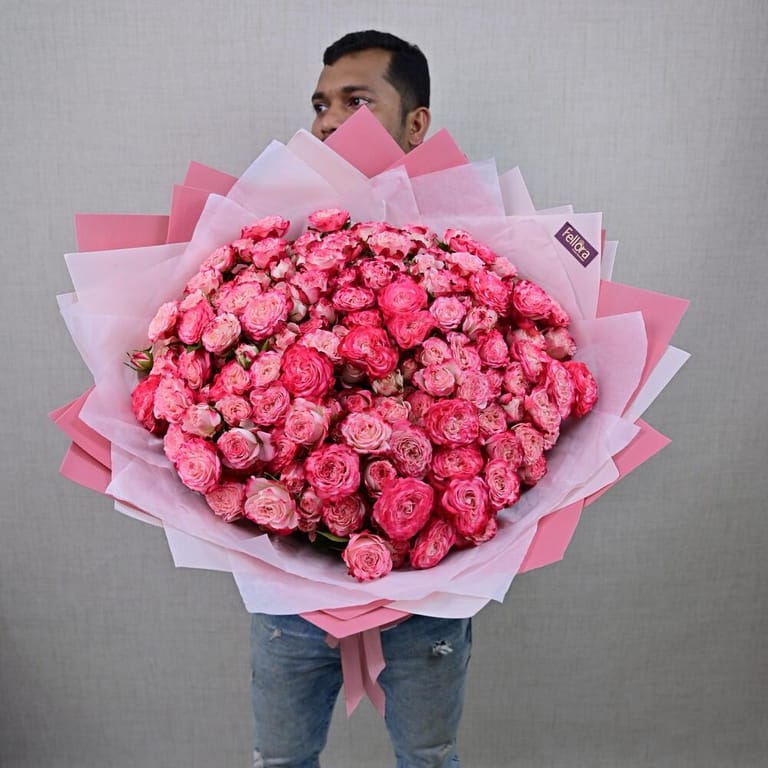 51 Sunset Garden Spray Rose Luxury Bouquet-A607 - Image 2