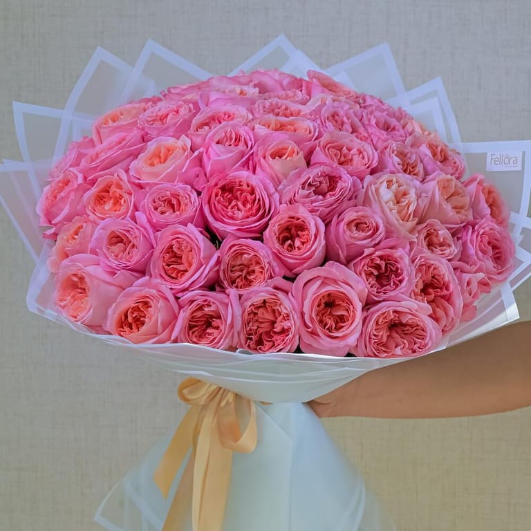 51 Pink Expression Luxury Garden Rose Bouquet-A601 - Image 5