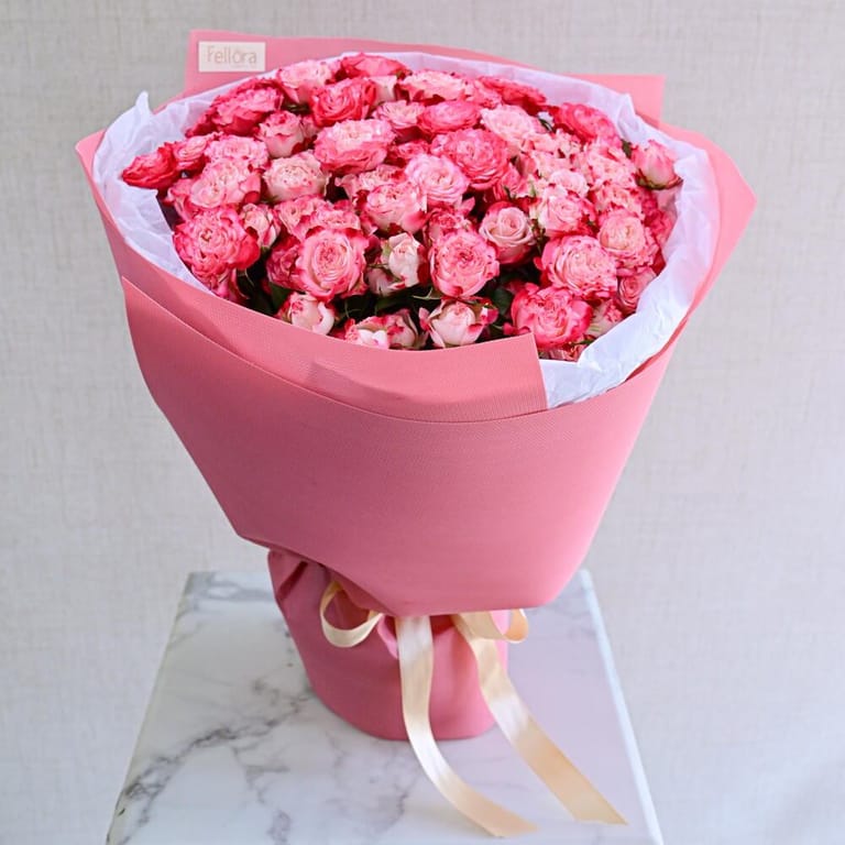 21 Sunset Garden Spray Rose Luxury Bouquet-A610 - Image 3