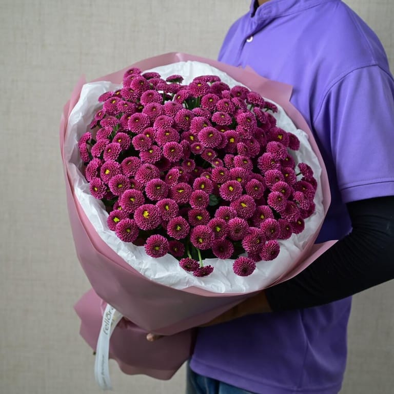 25 Purple Santini Chrysanthemum Bouquet-A654 - Image 1