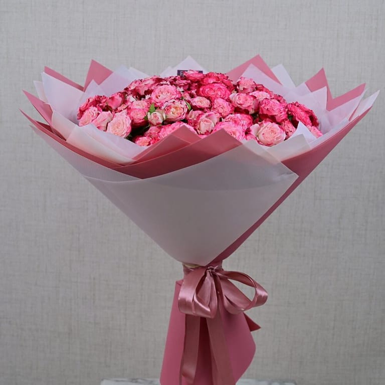 51 Sunset Garden Spray Rose Luxury Bouquet-A607 - Image 5