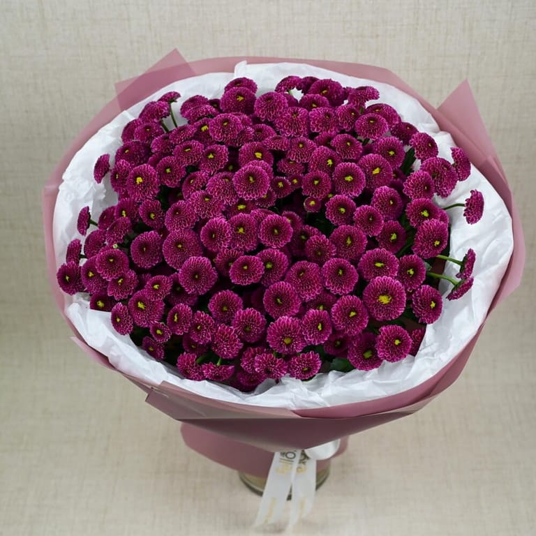 25 Purple Santini Chrysanthemum Bouquet-A654 - Image 2
