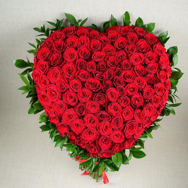 151 Red Roses Heart Shape Luxury Bouquet-A664 - Image 2