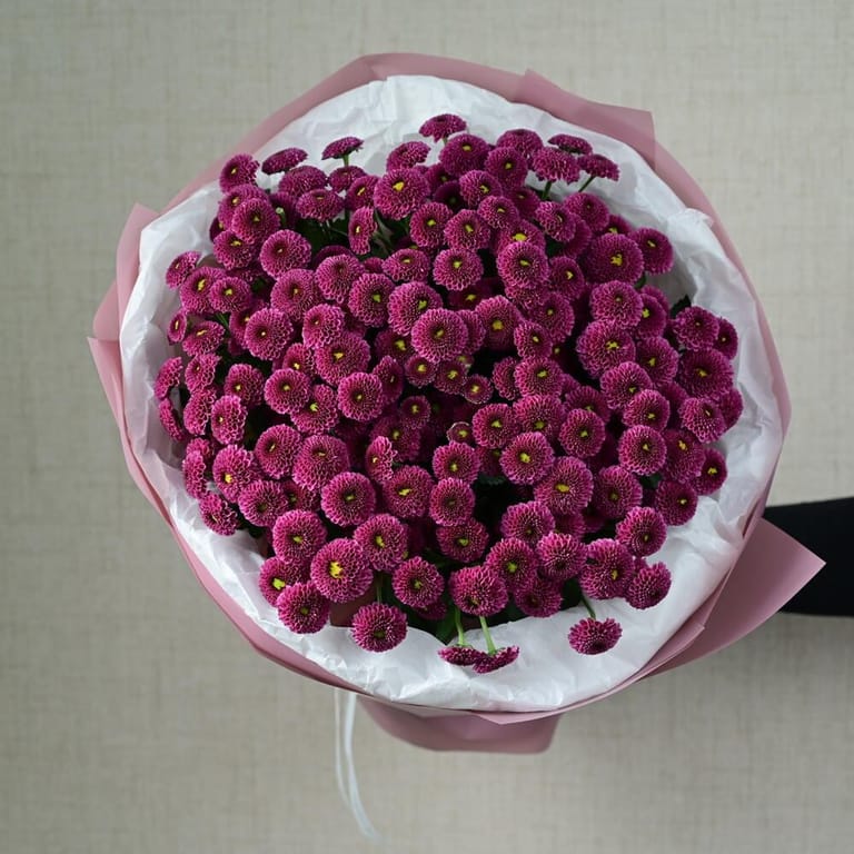 25 Purple Santini Chrysanthemum Bouquet-A654 - Image 4