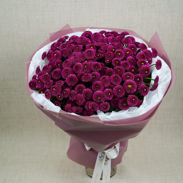 25 Purple Santini Chrysanthemum Bouquet-A654 - Image 5