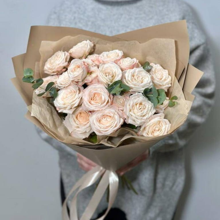 Blush Spray Roses And Eucalyptus Luxury Bouquet-A706 - Image 1