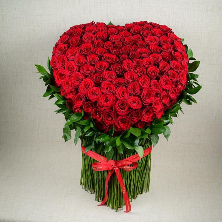 151 Red Roses Heart Shape Luxury Bouquet-A664 - Image 4