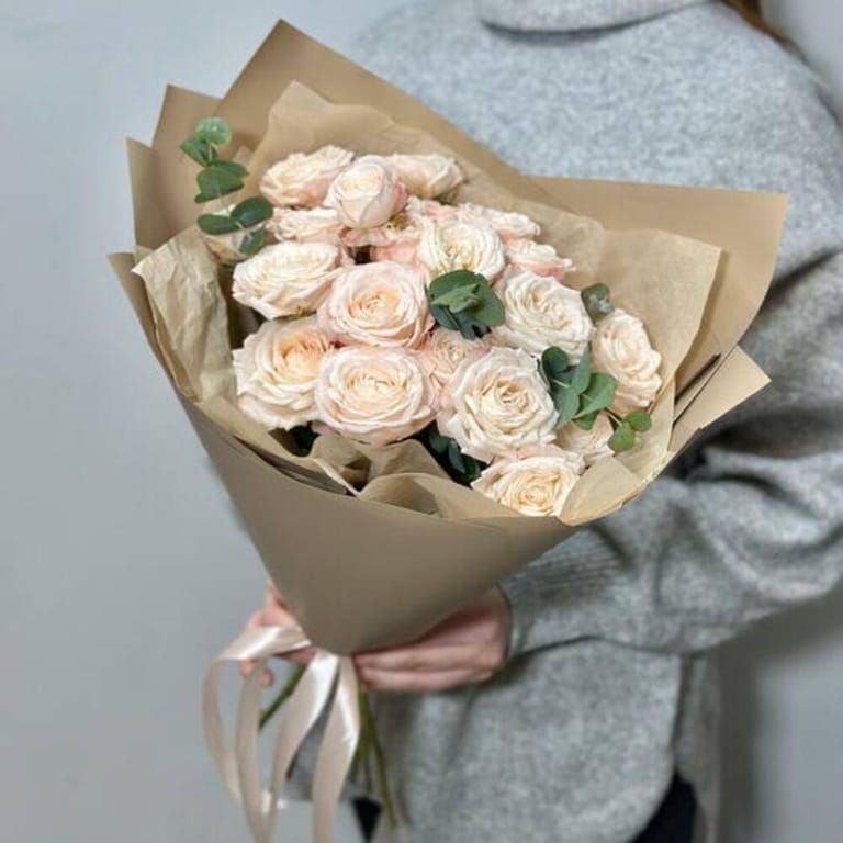 Blush Spray Roses And Eucalyptus Luxury Bouquet-A706 - Image 2