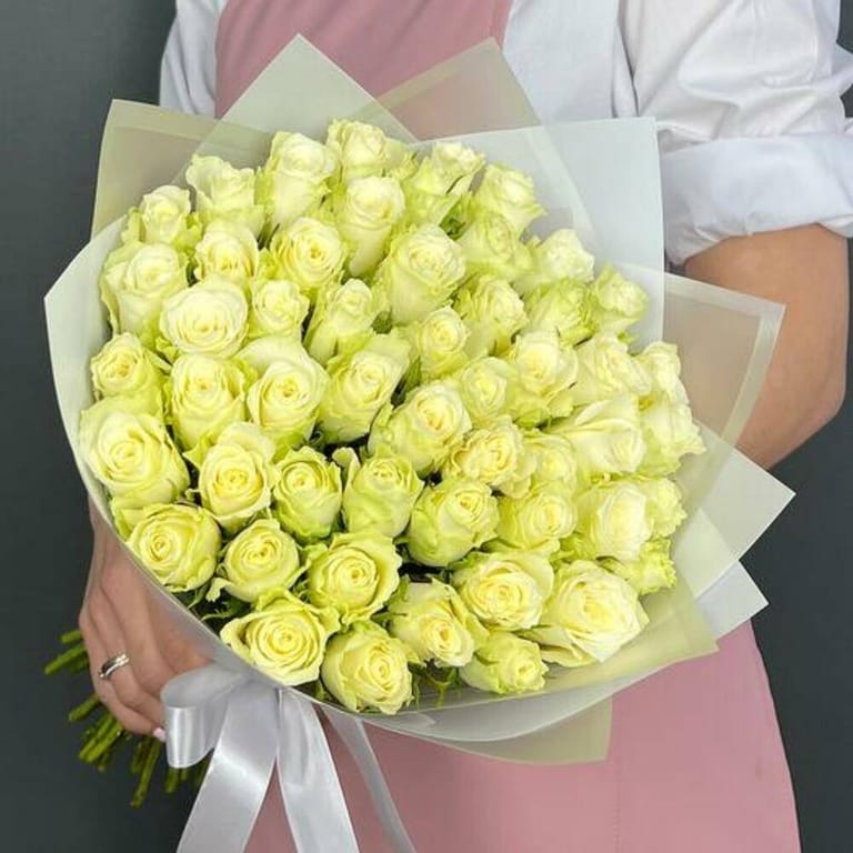 51 Premium White Roses Luxury Bouquet-A714 - Image 2