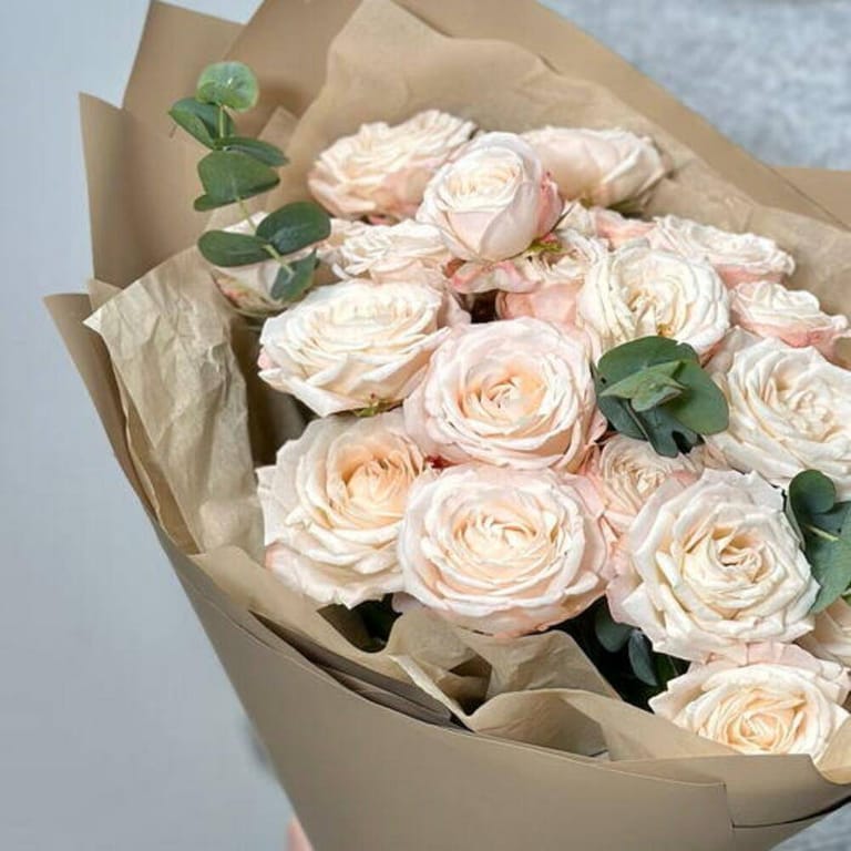 Blush Spray Roses And Eucalyptus Luxury Bouquet-A706 - Image 3