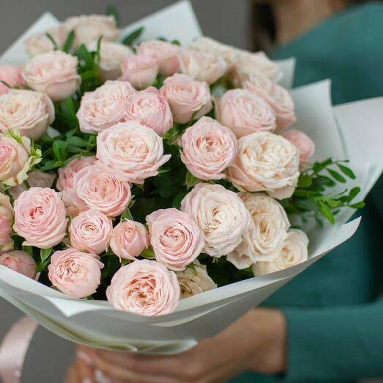 11 Pink Bombastic Peony Roses Luxury Bouquet-A727 - Image 2