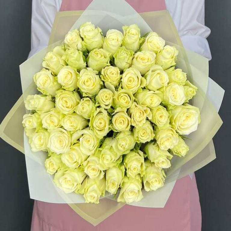 51 Premium White Roses Luxury Bouquet-A714 - Image 3