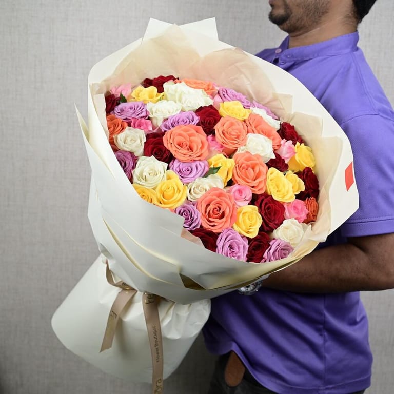 51 Mixed Color Roses Luxury Bouquet-A746 - Image 2