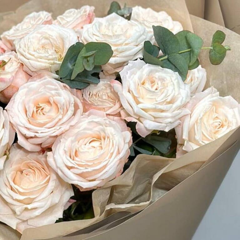 Blush Spray Roses And Eucalyptus Luxury Bouquet-A706 - Image 5