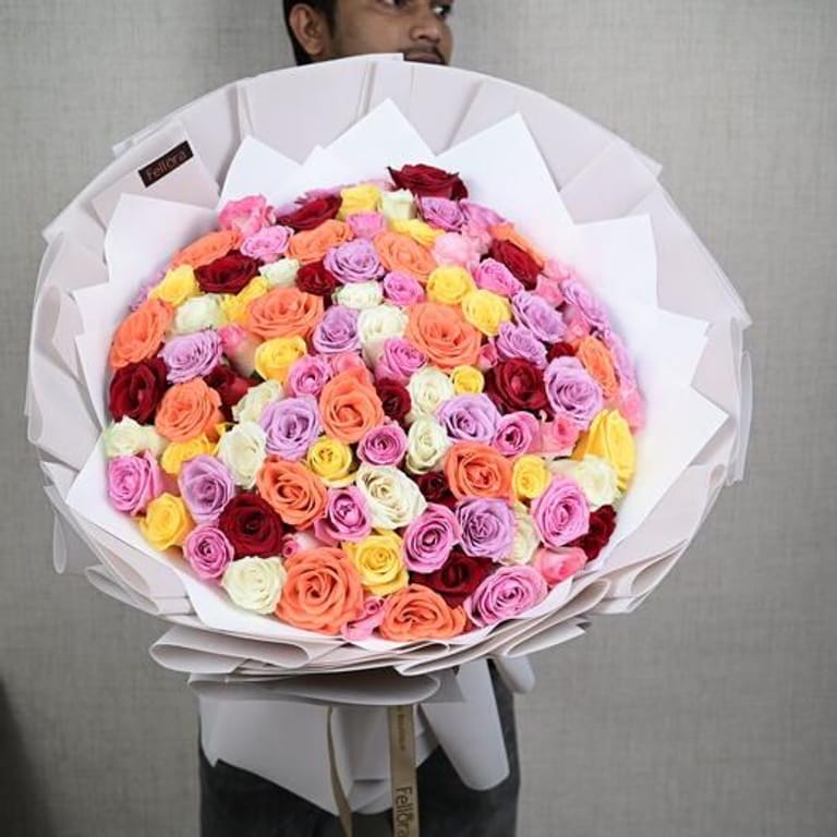 101 Mixed Color Roses Luxury Grand Bouquet-A745 - Image 3