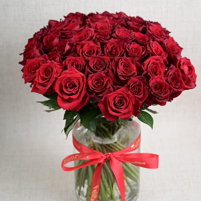51 Red Roses Luxury Flower Vase-A749 - Image 2