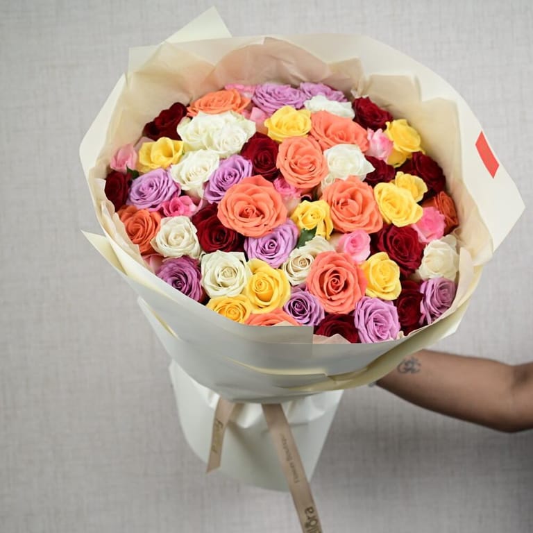51 Mixed Color Roses Luxury Bouquet-A746 - Image 3
