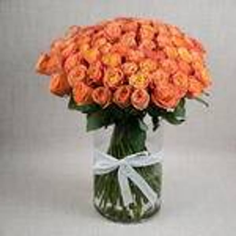 101 Orange Roses Luxury Flower Vase-A755 - Image 1