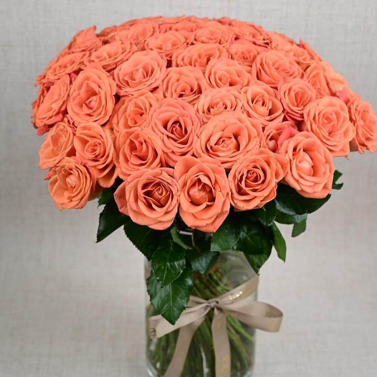 51 Orange Roses Luxury Flower Vase-A751 - Image 2
