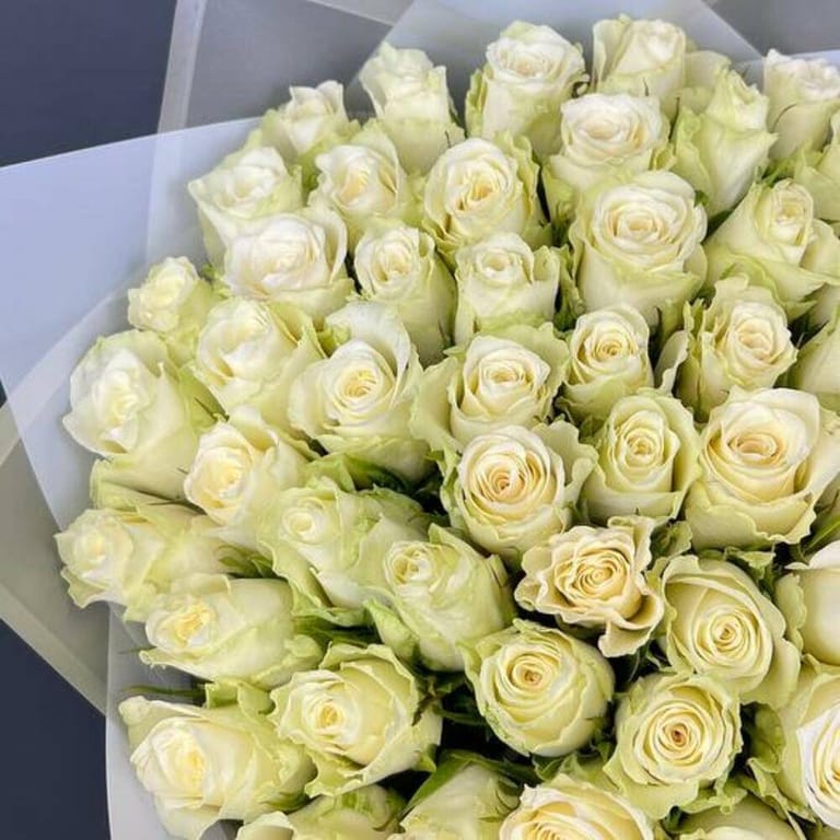 51 Premium White Roses Luxury Bouquet-A714 - Image 5