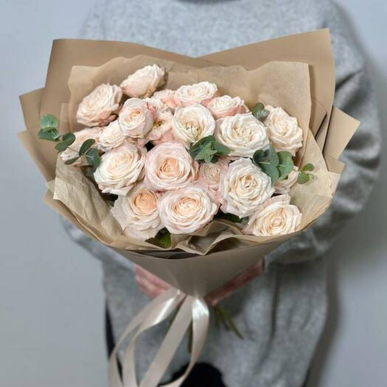 Blush Spray Roses And Eucalyptus Luxury Bouquet-A706 - Image 6