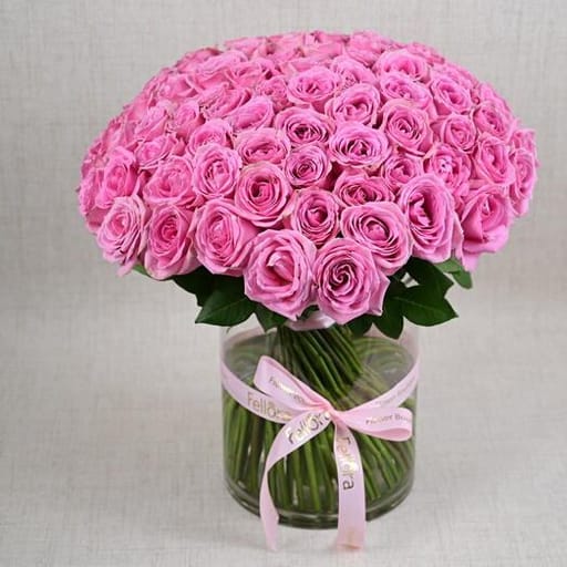 101 Pink Warm Roses Grand Luxury Vase-A757