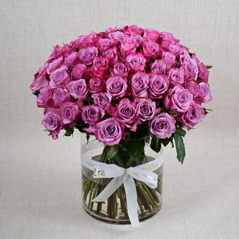101 Purple Roses Grand Luxury Vase-A762 - Image 1