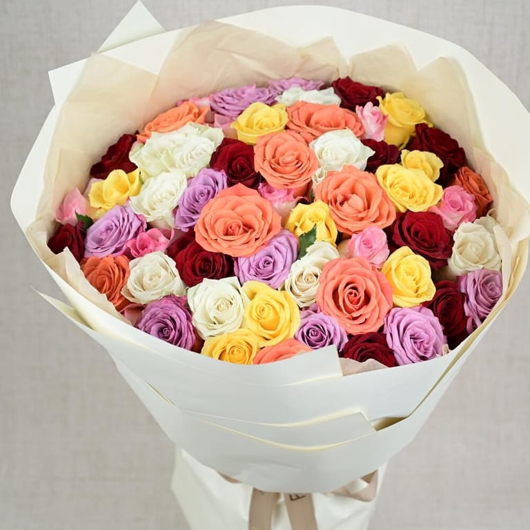 51 Mixed Color Roses Luxury Bouquet-A746 - Image 4